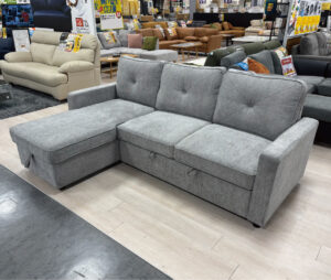 人気のカウチが再入荷！紐を引っ張ると広々寛げて、収納も出来ちゃう♪１台２役カウチソファ！生地はサラッとしていて年中快適！