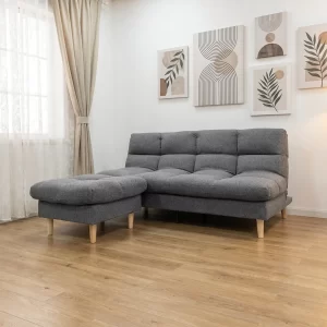 背もたれを倒すだけで広々ベッドに早変わり！座面の幅は185cm。ゆったり横になれるサイズ感。ふかふかだけど沈み込みすぎない疲れにくい座り心地◎撥水加工で小さなお子様やペットと暮らすご家庭にも 安心してお使いいただけます！