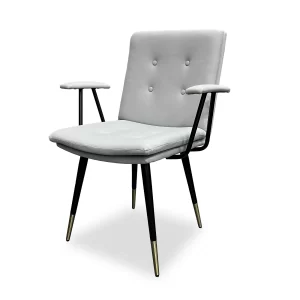 カジュアルで可愛らしいデザインの回転チェア！肘掛けは座面下の固定ネジを外すだけで、スタイルに合わせてアームレスに変更が可能◎肌触りの良い張地に加え、背もたれと座面は二重クッション構造になっており、長時間座っても疲れにくい「程よい硬さ」に仕上げました♪