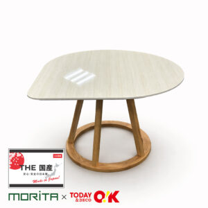 市場価格￥128,000クラスの品質を、 今回は特別に￥30,000でご提供。  この価格で手に入る機会は、正直ほとんどありません。 在庫限り、出会えた方だけの特別な一台です。円と長方形をミックスした、ちょうどいいカタチ。 2辺が直角だから、壁付けしてもすっきりフィット。  丸テーブルのやわらかさと、 角テーブルの使いやすさを両立しています。  さらに、脚は「点」ではなく「面」でしっかり支える構造。 ぐらつきにくく、安心して使える高い安定感も魅力です。