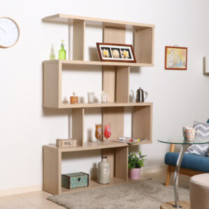 スタイリッシュなデザインの大型シェルフ！雑誌や小物をおしゃれにディスプレイ可能！背板がないので間仕切りとしても使用できる♪大きめシェルフなので収納力も抜群◎