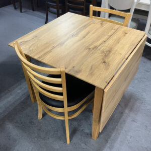 80ｃｍ～120ｃｍまで天板を大きくできるダイニング3点セット！テーブルの片方を伸長できる◎コンパクトサイズだと80ｃｍの天板で１人暮らしにはぴったり！